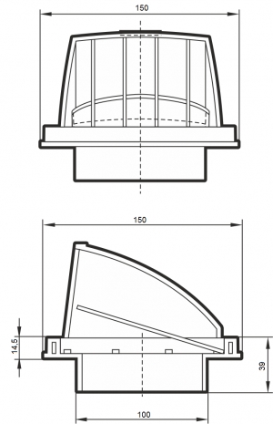 Выход стенной ERA 1919К15.16ФВ d150/160 мм