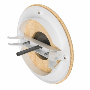 Анемостат ERA 15DW Pine MS c металлическим фланцем и деревянным обтекателем для бань и саун, сосна с распорными лапками, d150